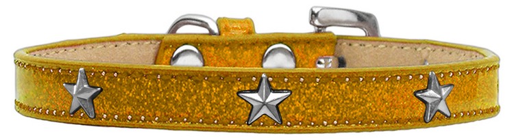 Silver Star Widget Dog Collar Gold Ice Cream Size 14